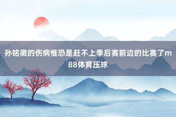 孙铭徽的伤病惟恐是赶不上季后赛前边的比赛了m88体育压球