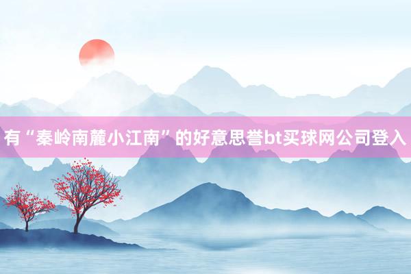 有“秦岭南麓小江南”的好意思誉bt买球网公司登入