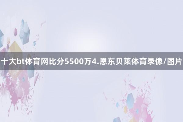 十大bt体育网比分5500万4.恩东贝莱体育录像/图片