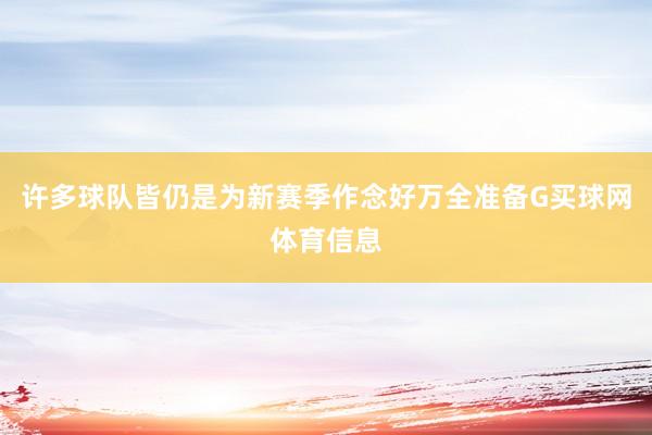 许多球队皆仍是为新赛季作念好万全准备G买球网体育信息